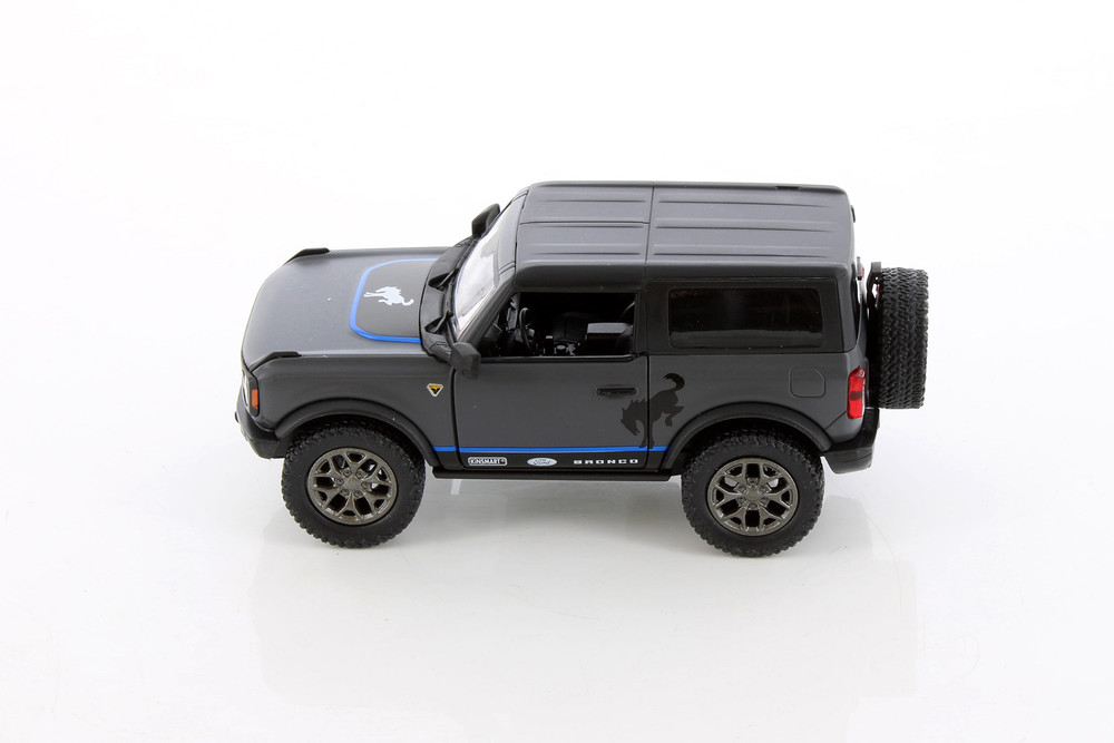 2022 Ford Bronco Hardtop Livery Edition, Gray - Kinsmart 5438DFB - 1/34 Scale Diecast Model Toy Car