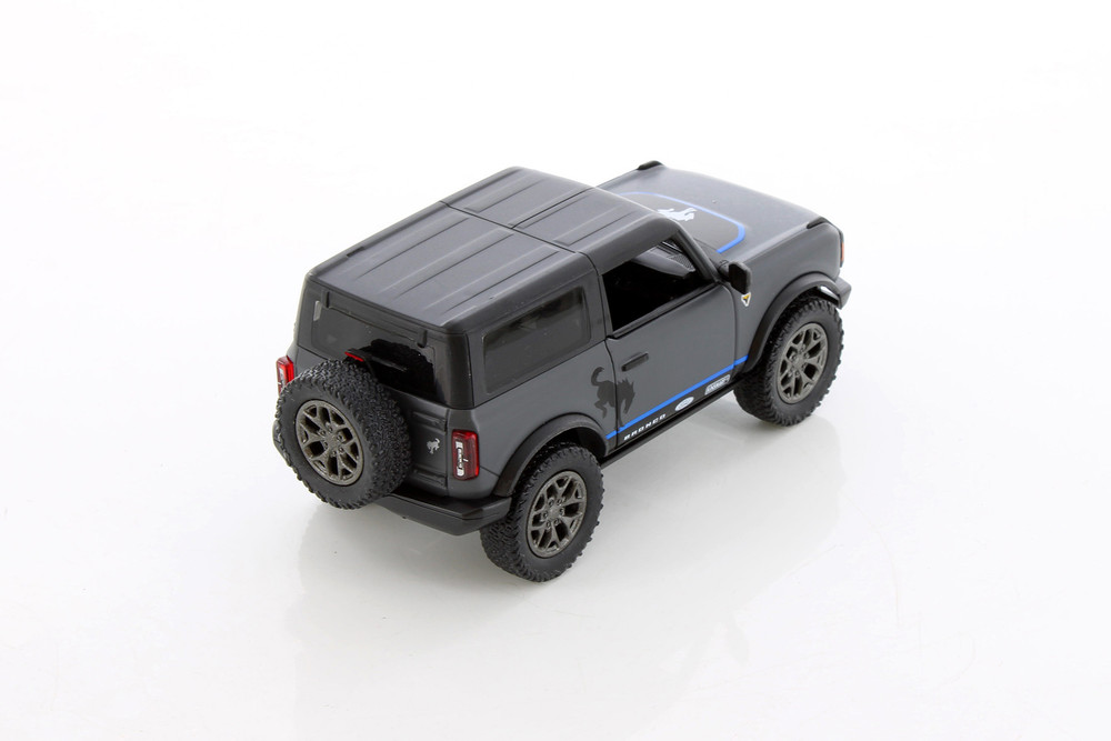 2022 Ford Bronco Hardtop Livery Edition, Gray - Kinsmart 5438DFB - 1/34 Scale Diecast Model Toy Car