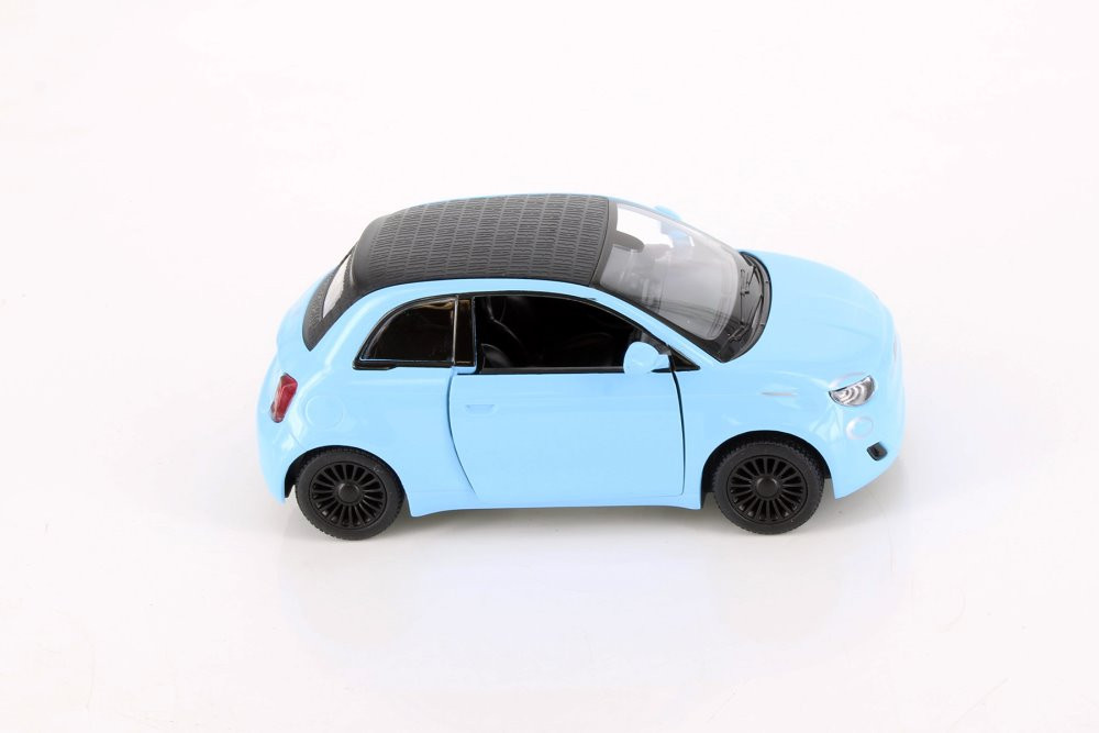 Fiat 500e, Light Blue - Kinsmart 5440DY - 1/28 Scale Diecast Model Toy Car