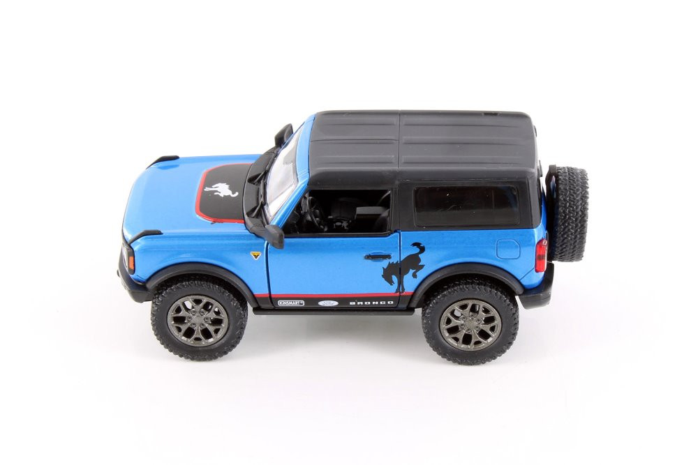 2022 Ford Bronco Hardtop Livery Edition, Blue - Kinsmart 5438DFB - 1/34 Scale Diecast Car