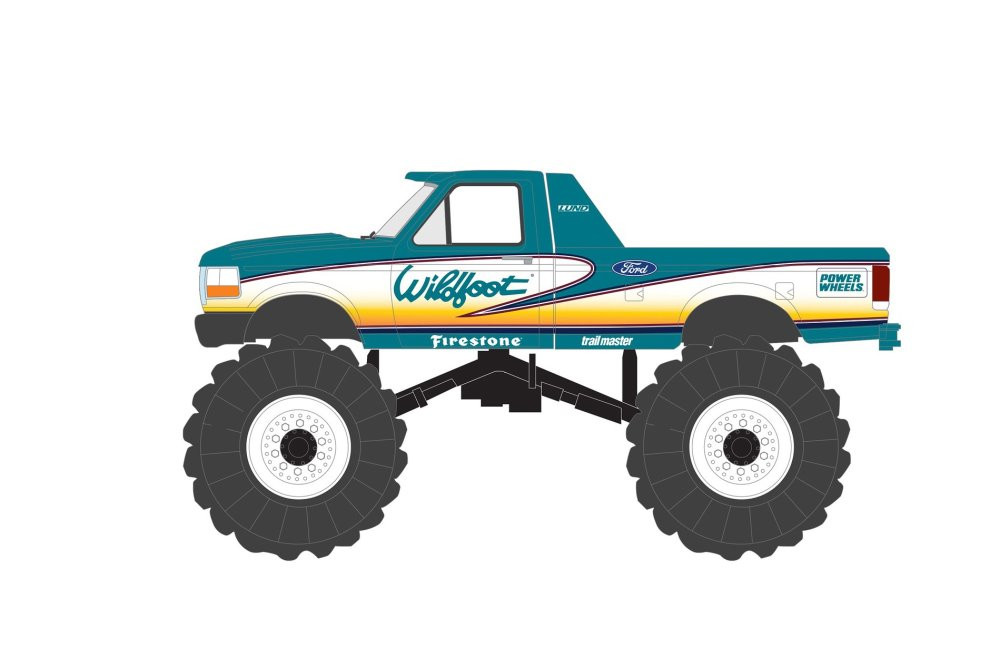 1993 Ford F-250 Monster Truck, Wildfoot - Greenlight 49110F/48 - 1/64 Scale Diecast Model Toy Car
