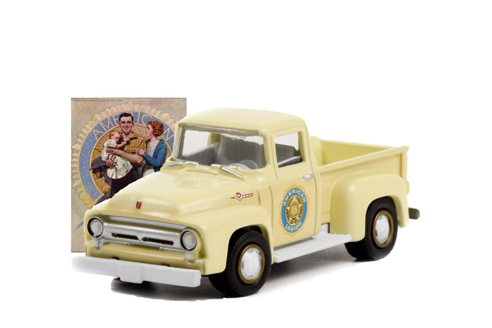 1956 Ford F-100 Pickup Truck, Cream/Ivory - Greenlight 54060B/48 - 1/64 scale Diecast Model Toy Car