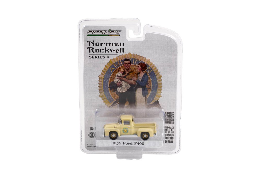 1956 Ford F-100 Pickup Truck, Cream/Ivory - Greenlight 54060B/48 - 1/64 scale Diecast Model Toy Car