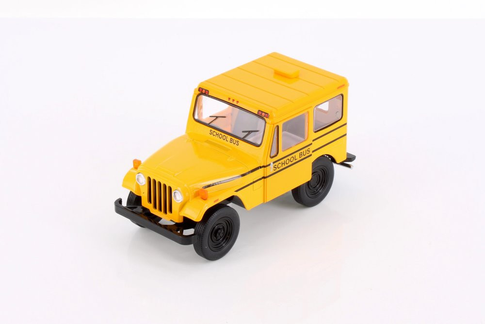 1971 Jeep DJ-5B School Bus, Yellow - Kinsmart 5446D - 1/26 Scale Diecast Model Toy Car