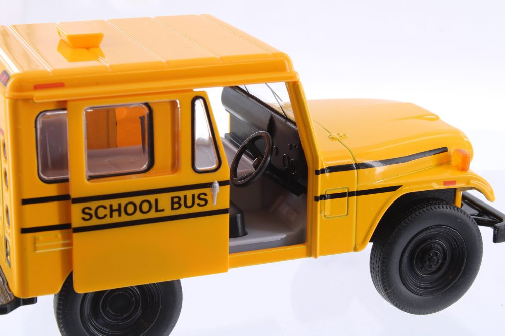 1971 Jeep DJ-5B School Bus, Yellow - Kinsmart 5446D - 1/26 Scale Diecast Model Toy Car