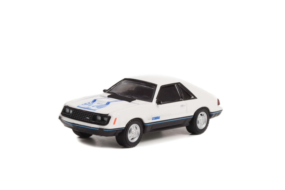 1979 Ford Mustang Cobra, White - Greenlight 63020C/48 - 1/64 Scale Diecast Model Toy Car