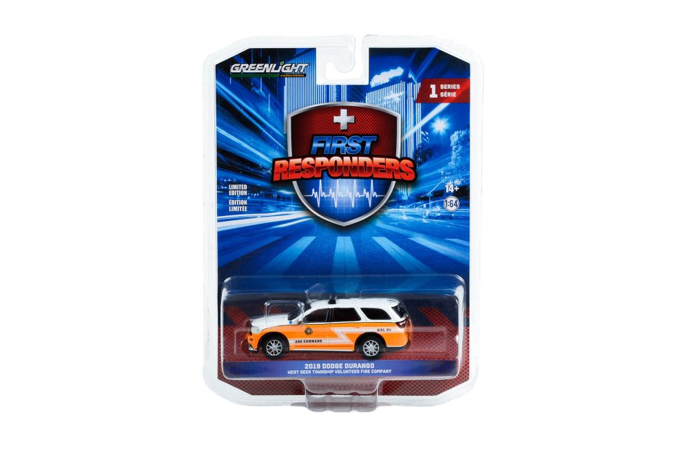 2019 Dodge Durango Paramedic, White /Orange - Greenlight 67040D/48 - 1/64 Scale Diecast Car