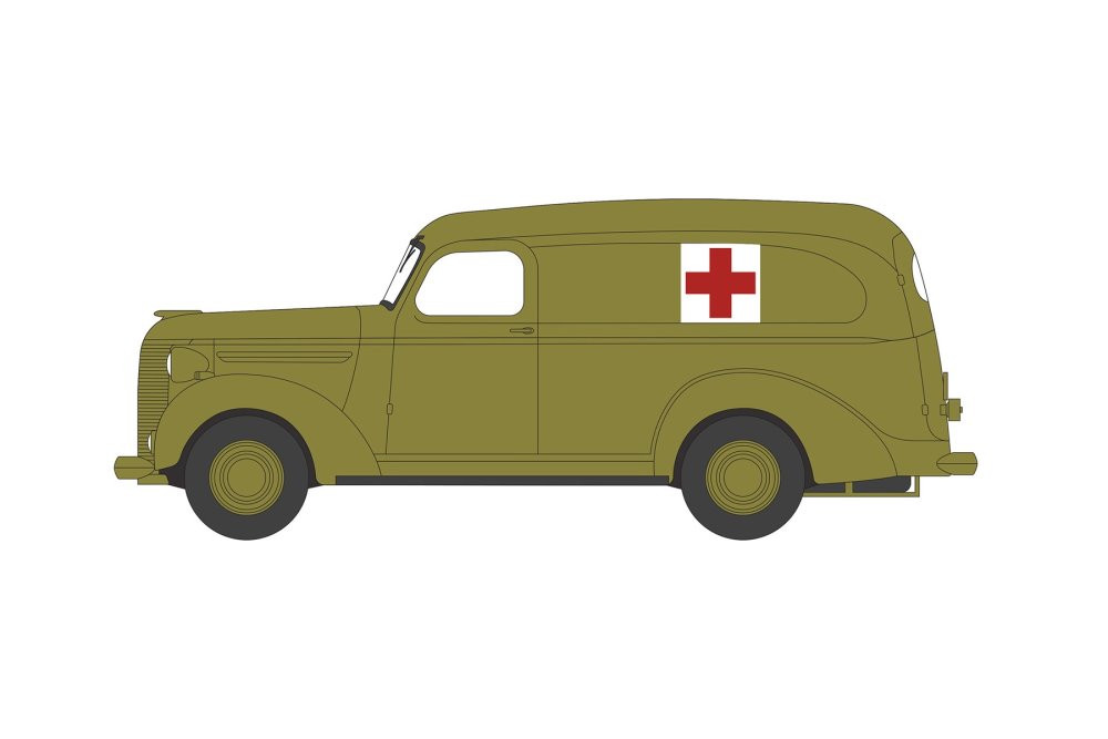 1939 Chevy Panel Truck Ambulance, Green - Greenlight 61030A/48 - 1/64 Scale Diecast Model Toy Car