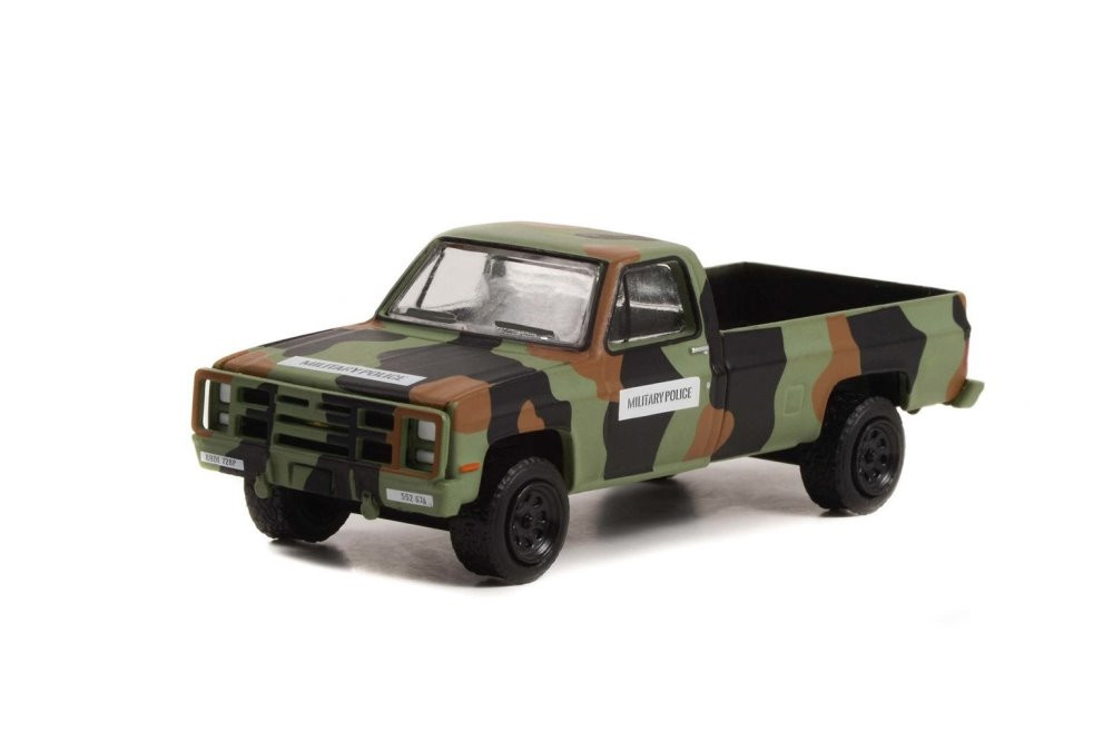 1985 Chevy M1008 CUCV Pickup Truck, Green - Greenlight 61020D/48 - 1/64 Scale Diecast Model Toy Car