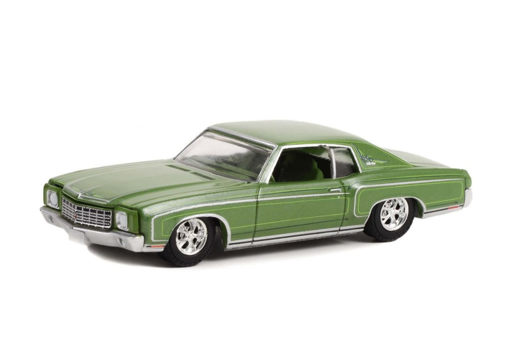 1970 Chevy Monte Carlo Lowrider, Green - Greenlight 63030D/48 - 1/64 Scale Diecast Model Toy Car