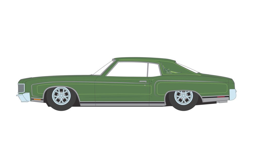 1970 Chevy Monte Carlo Lowrider, Green - Greenlight 63030D/48 - 1/64 Scale Diecast Model Toy Car
