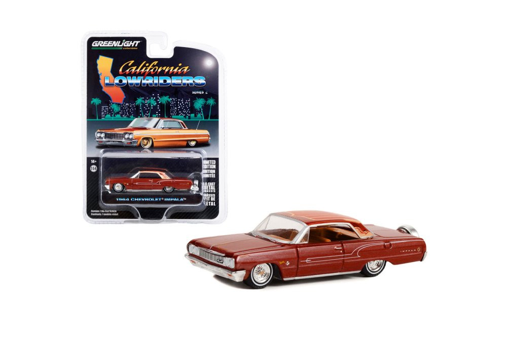 1964 Chevy Impala Lowrider, Copper Red - Greenlight 63030B/48 - 1/64 Scale Diecast Car