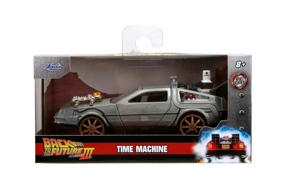 1990 DeLorean DMC Train Wheel Version, Back to the Future Part III - Jada Toys 34786 - 1/32 Scale