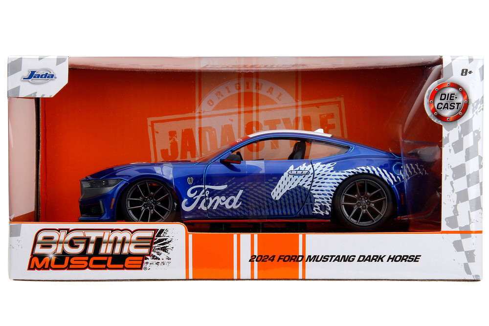 2024 Ford Mustang Dark Horse Hardtop, Candy Blue - Jada Toys 35419 - 1/24 Scale Diecast Model Car