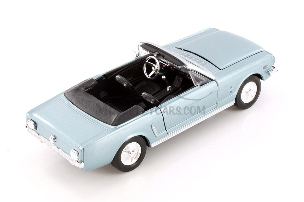 1964 1/2 Ford Mustang Convertible, Blue - Showcasts 77212BU - 1/24 Scale Diecast Model Toy Car