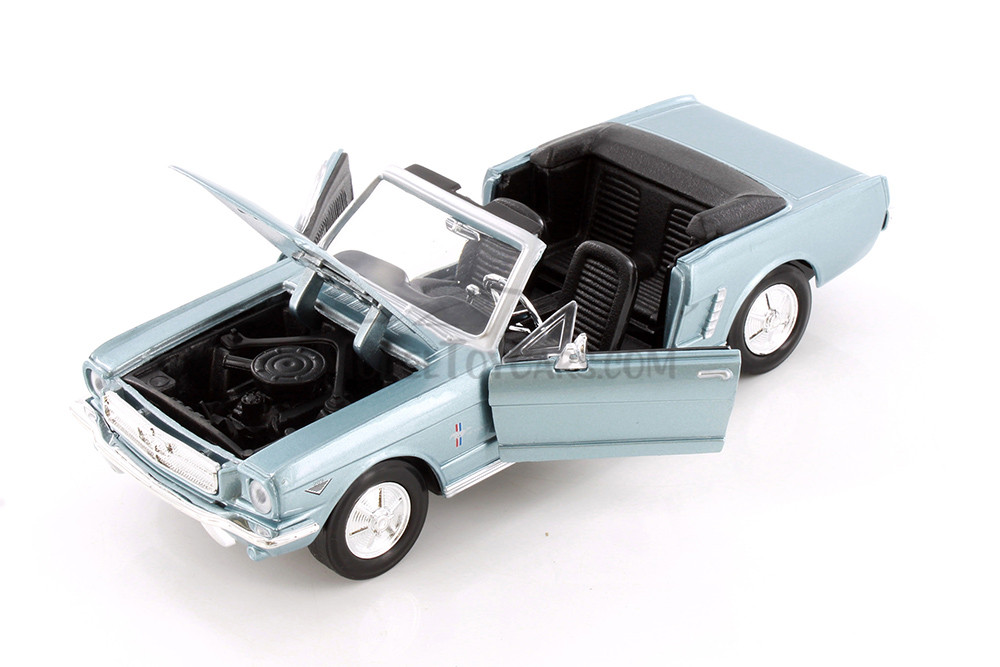1964 1/2 Ford Mustang Convertible, Blue - Showcasts 77212BU - 1/24 Scale Diecast Model Toy Car