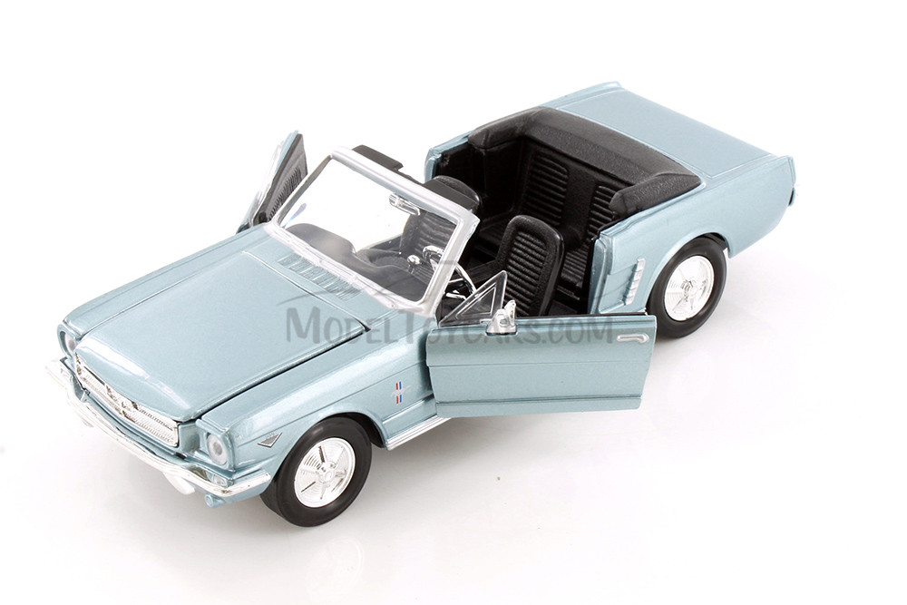 1964 1/2 Ford Mustang Convertible, Blue - Showcasts 77212BU - 1/24 Scale Diecast Model Toy Car