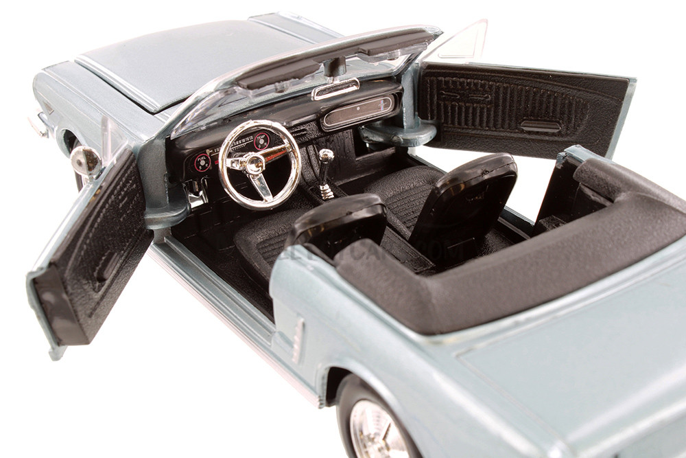 1964 1/2 Ford Mustang Convertible, Blue - Showcasts 77212BU - 1/24 Scale Diecast Model Toy Car