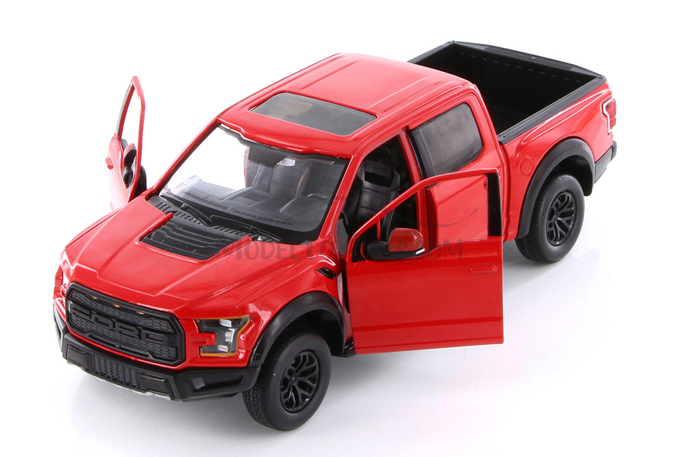 2017 Ford F-150 Raptor Pickup, Red - Showcasts 71344R - 1/24 Scale Diecast Model Toy Car