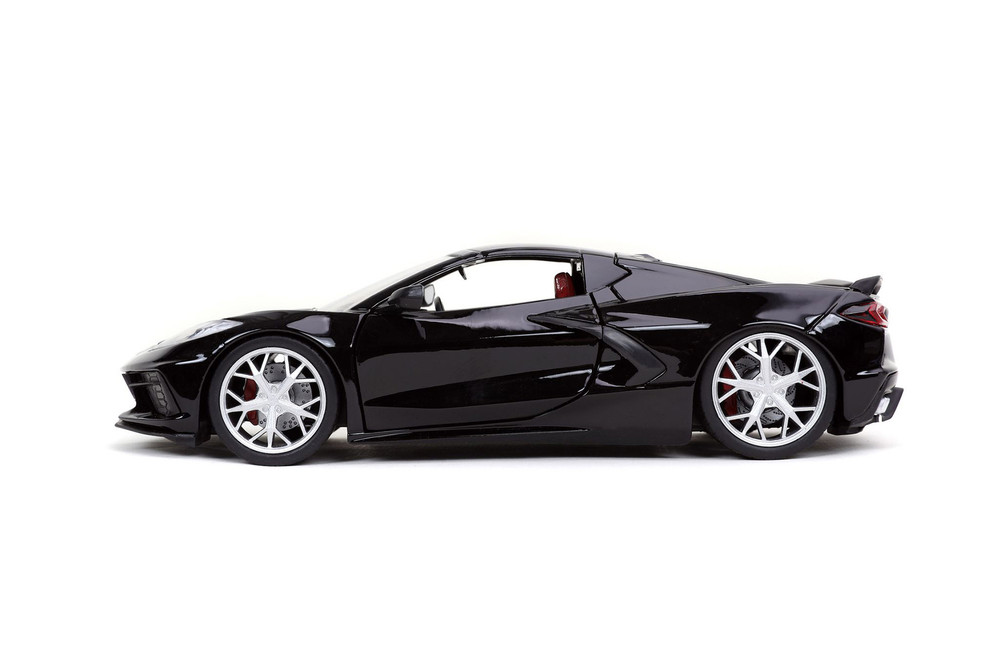 2020 Chevy Corvette Stingray, Glossy Black - Jada Toys 32284/4 - 1/24 scale Diecast Model Car