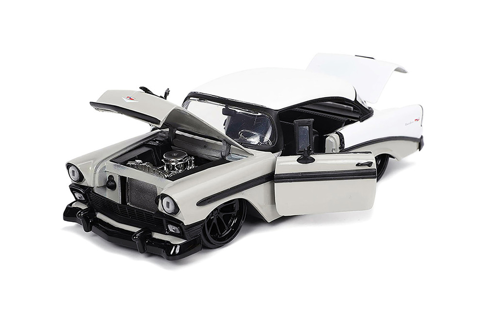 1956 Chevy Bel Air, Gray and White - Jada Toys 32696/4 - 1/24 scale Diecast Model Car