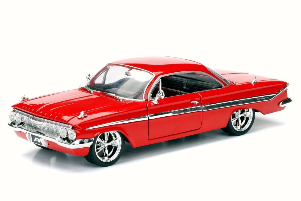 1961 Dom's Chevy Impala F8 Fate of Furious, Red - Jada 98426 - 1