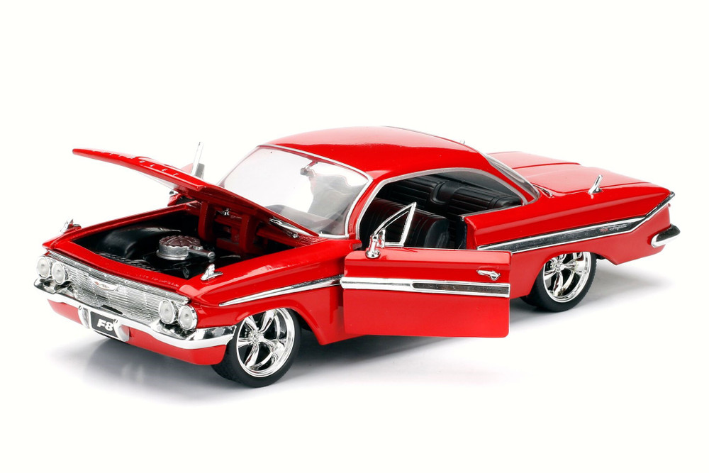 1961 Dom's Chevy Impala F8 Fate of Furious, Red - Jada 98426 - 1