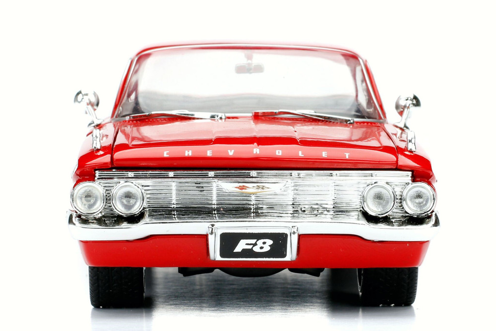 1961 Dom's Chevy Impala F8 Fate of Furious, Red - Jada 98426 - 1/24 Scale Diecast Model Car