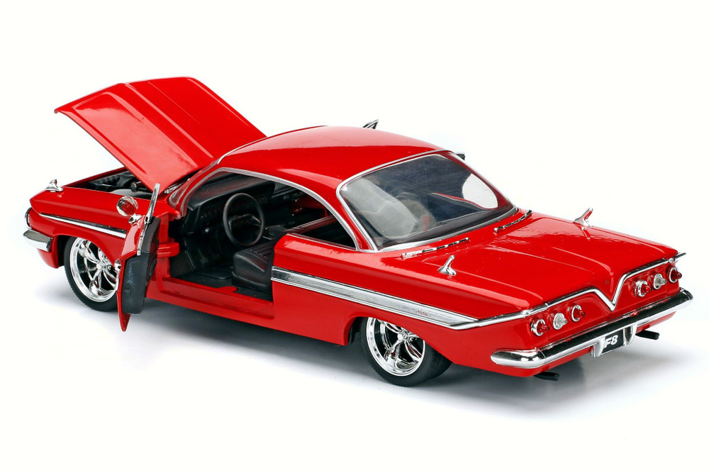 1961 Dom's Chevy Impala F8 Fate of Furious, Red - Jada 98426 - 1/24 Scale Diecast Model Car