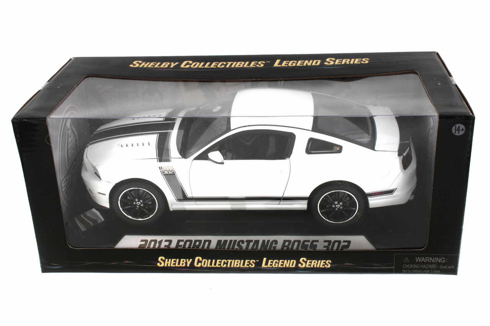 2013 Ford Mustang Boss 302w/ Black Stripes - R-22960 - 1/18 Scale Diecast Model Toy Car