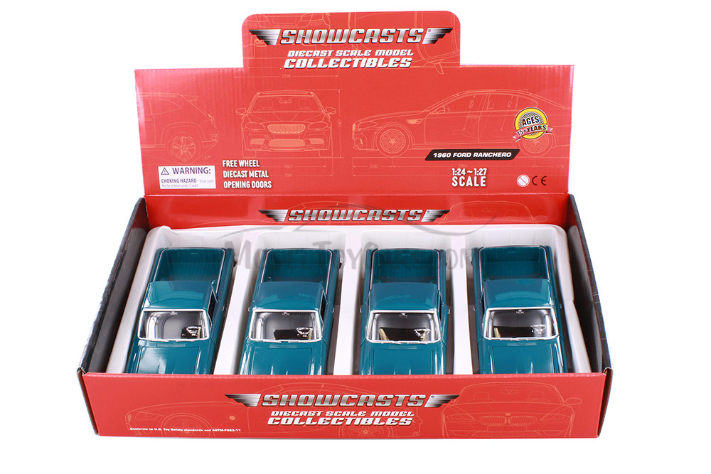 1960 Ford Ranchero, Green - Showcasts 77321D - Set of 4 1/24 Scale