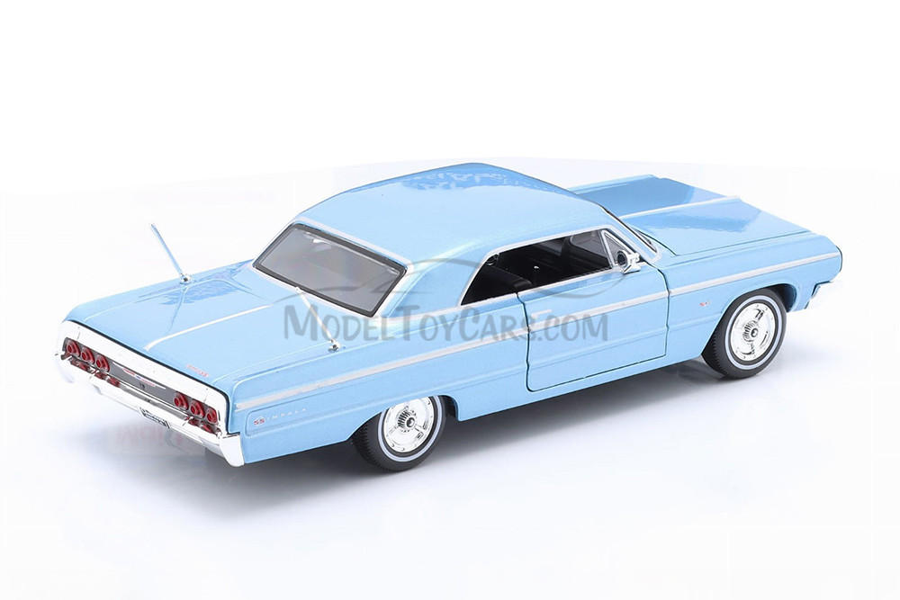 1964 Chevy Impala SS Hardtop, Blue - Showcasts 38908BU - 1/24 Scale Diecast Model Toy Car