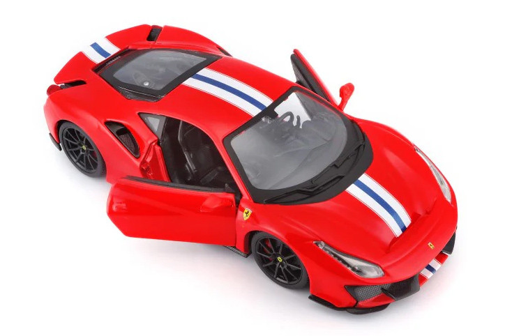 Ferrari 488 Pista, Red - Bburago 26026R - 1/24 Scale Diecast Model