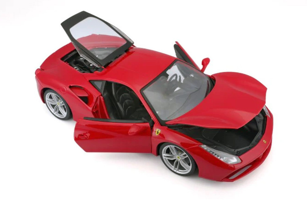 Ferrari 488 GTB Hardtop, Red - Bburago 16008R - 1/18 Scale Diecast Model Toy Car