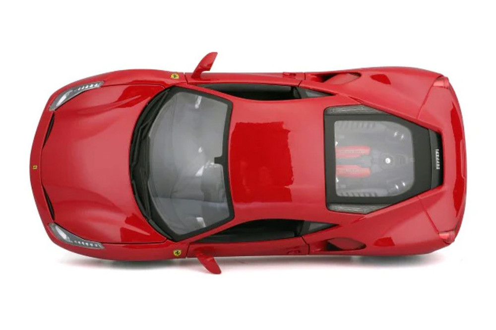 Ferrari 488 GTB Hardtop, Red - Bburago 16008R - 1/18 Scale Diecast Model Toy Car
