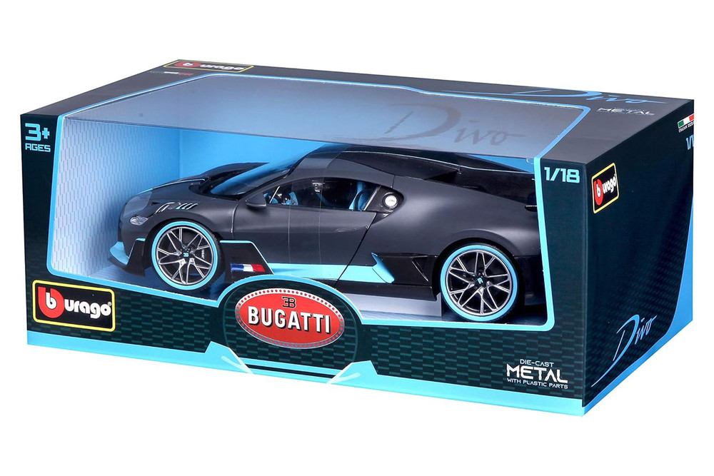 Bugatti Divo Hardtop, Blue /Matte Black - Bburago 11045BU - 1/18