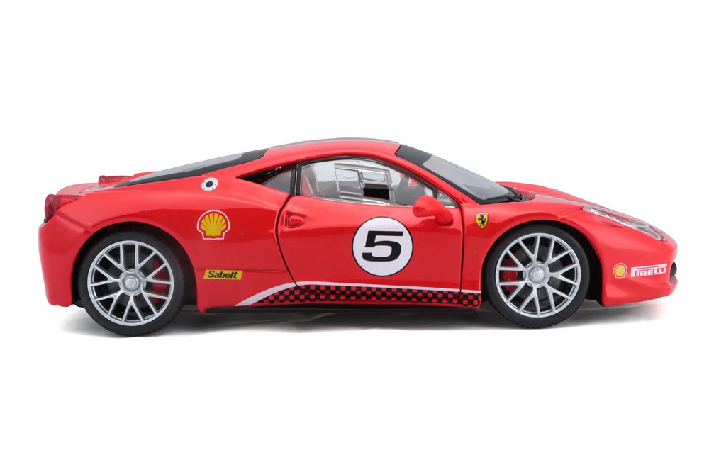 Ferrari 458 Challenge #5, Red - Bburago 26302R - 1/24 Scale Diecast Model Toy Car