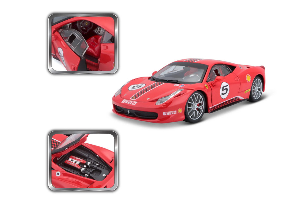 Ferrari 458 Challenge #5, Red - Bburago 26302R - 1/24 Scale