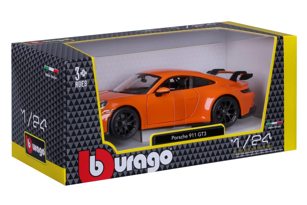 Porsche 911 GT3, Orange - Bburago 21104OR - 1/24 Scale Diecast Model Toy Car