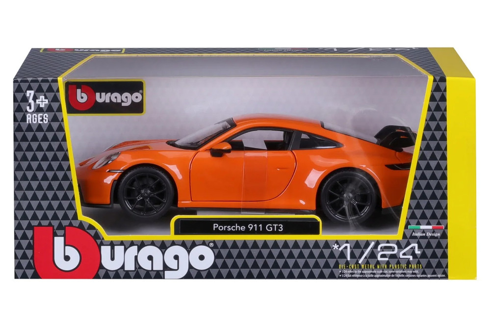 Porsche 911 GT3, Orange - Bburago 21104OR - 1/24 Scale Diecast Model Toy Car