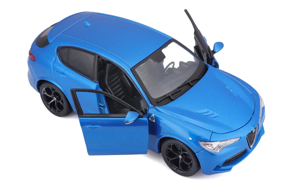 Alfa Romeo Stelvio SUV, Blue - Bburago 21086BU - 1/24 Scale Diecast Model Toy Car