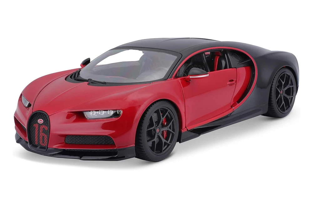 2019 Bugatti Chiron Sport #16, Red /Black - Bburago 11044R - 1/18 Scale Diecast Model Toy Car