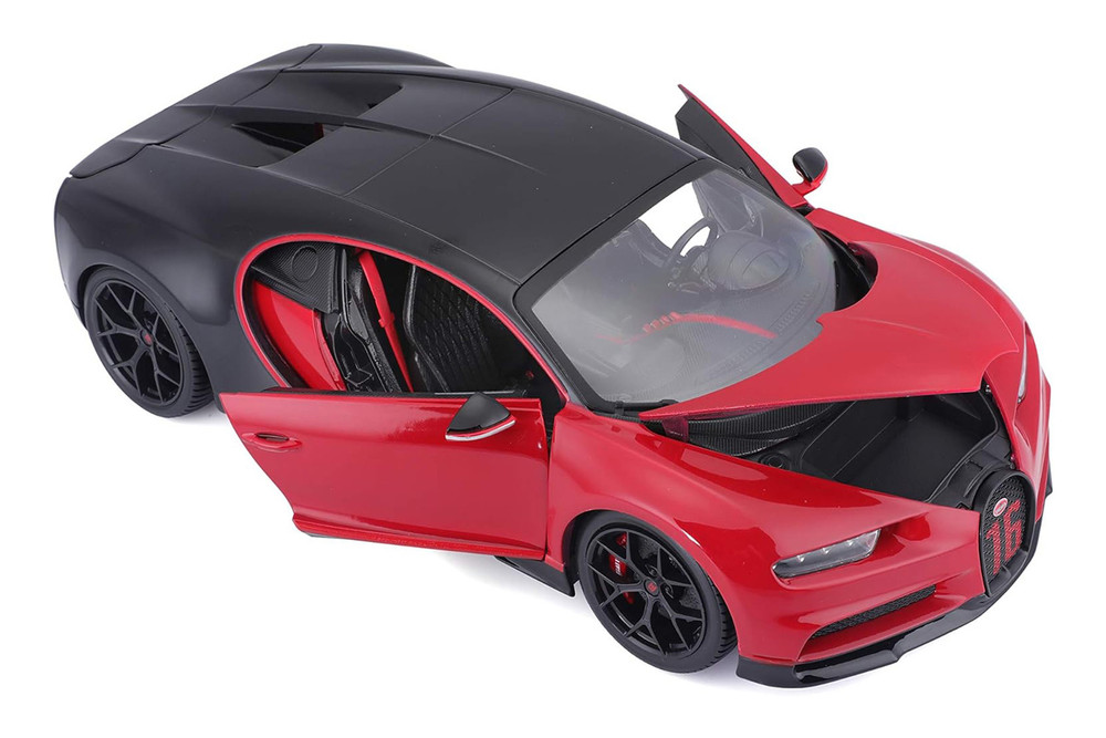 2019 Bugatti Chiron Sport #16, Red /Black - Bburago 11044R - 1/18 Scale Diecast Model Toy Car