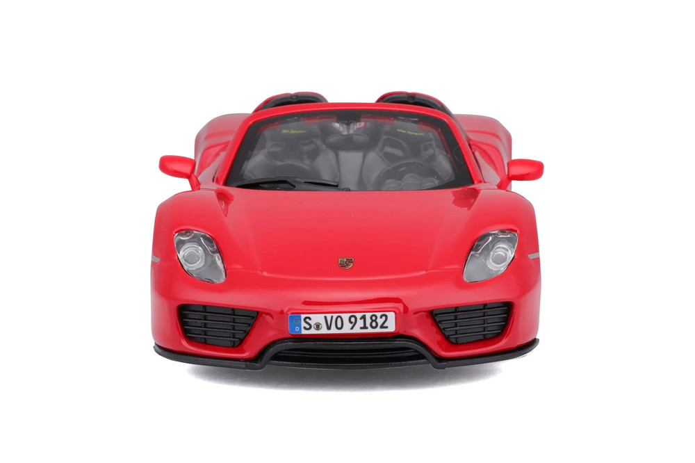 Porsche 918 Spyder Convertible, Red - Bburago 21076R - 1/24 Scale Diecast Model Toy Car