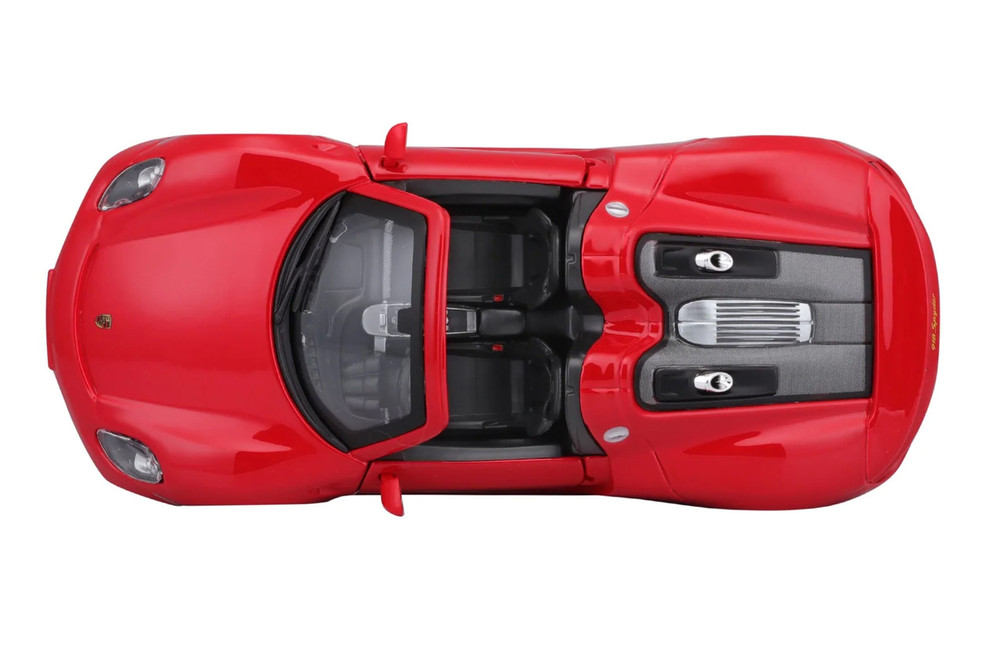 Porsche 918 Spyder Convertible, Red - Bburago 21076R - 1/24 Scale Diecast Model Toy Car