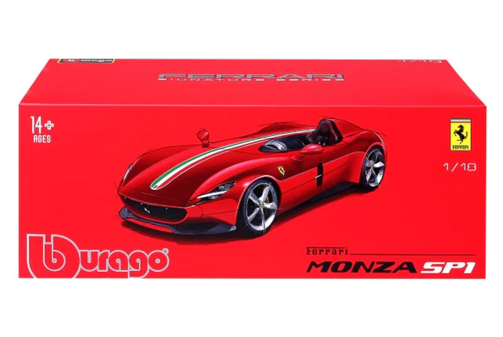 Ferrari Monza SP1, Red - Bburago 16909R - 1/18 Scale Diecast Model Toy Car