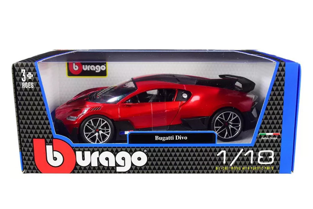 Bugatti Divo Hardtop, Red - Bburago 11045R - 1/18 Scale Diecast Model Toy Car