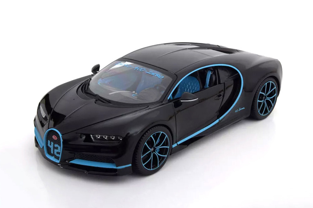 2016 Bugatti Chiron Hardtop, Black - Bburago 11040BK - 1/18 Scale Diecast Model Toy Car