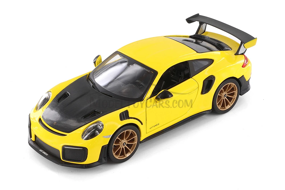 2018 Porsche 911 GT2 RS Hardtop, Yellow - Showcasts 37523 - 1/24 Scale Diecast Model Toy Car (1 Car, No Box)