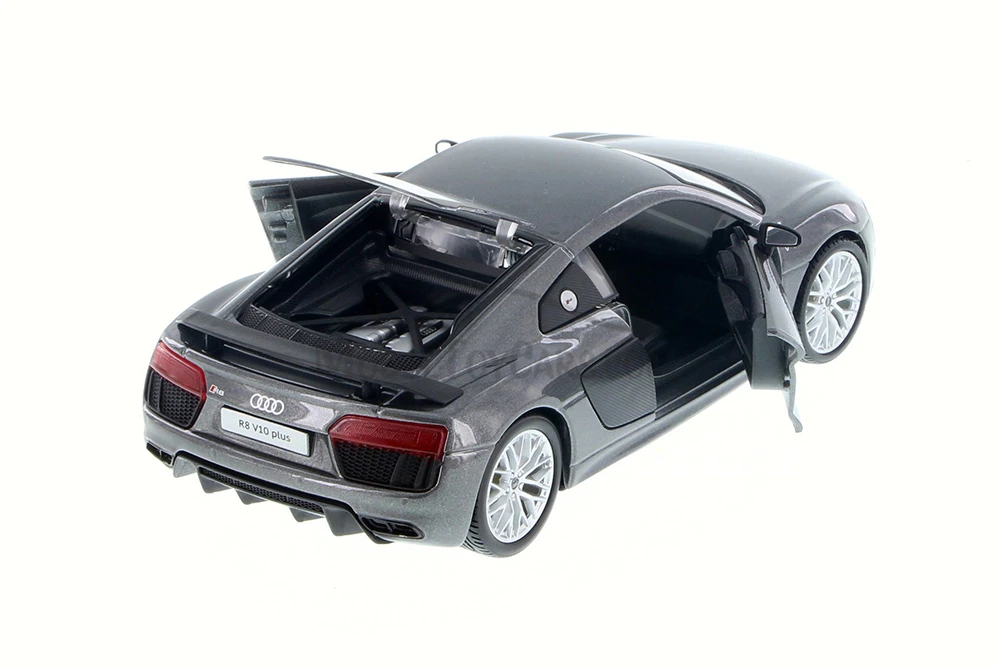 Audi R8 Plus Hard Top, Gray - Showcasts 37513 - 1/24 Scale Diecast Model Toy Car (1 Car, No Box)